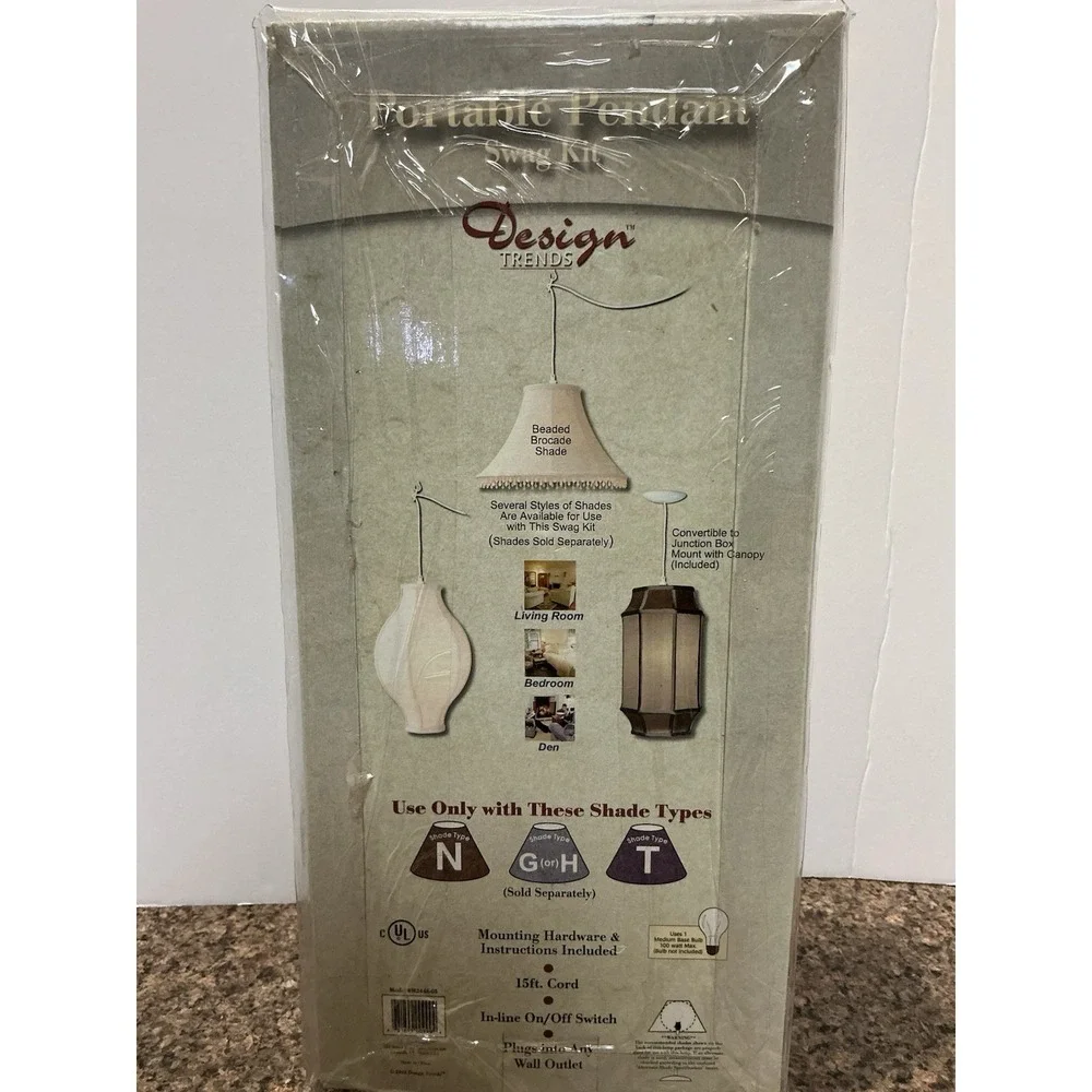 Design‎ Trends-NEW Portable Pendant Swag Kit, White, Switch, Item #212817